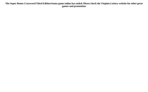 Virginia Crossword - Login - Virginia Lottery 2nd Chance