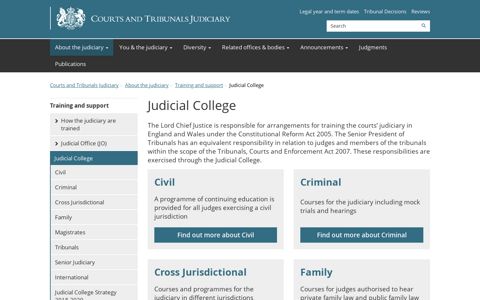 Judicial College | Courts and Tribunals Judiciary