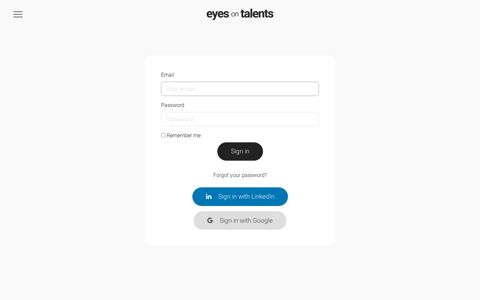 Sign in - Eyes on Talents