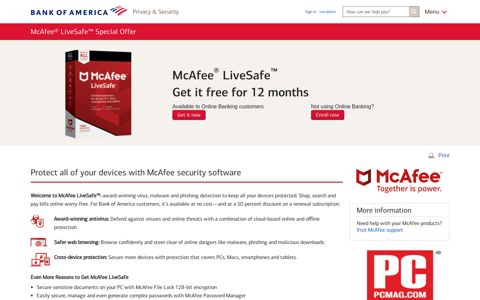 McAfee® LiveSafe™ Anti-Virus Special Offer & Promotion