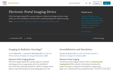 Electronic Portal Imaging Device - an overview | ScienceDirect ...