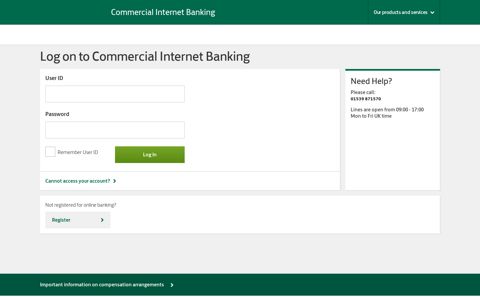 Log on to Commercial Internet Banking - Currency Internet ...