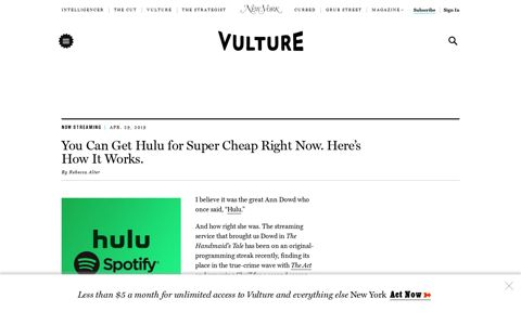 How to Sign Up for Hulu and Spotify's Bundle Deal - Vulture