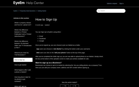 How to Sign Up – EyeEm