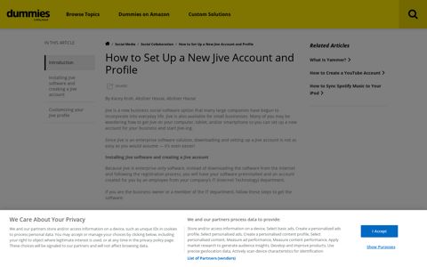 How to Set Up a New Jive Account and Profile - dummies