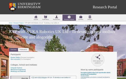KTP with KUKA Robotics UK Ltd - To develop a new toolbox of ...