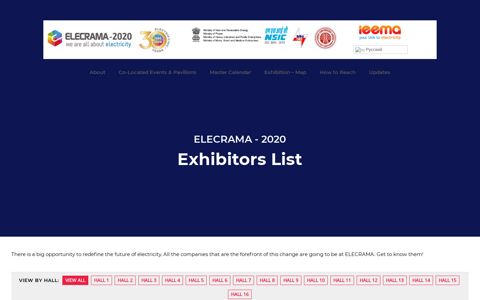 Exhibitors List – Elecrama - Elecrama 2020