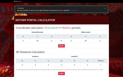 Nether Portal Calculator - MaximumFX