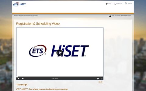 Registration & Scheduling Video - HiSET - ETS