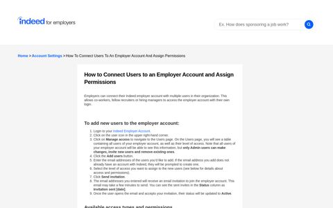 How to Connect Users to an Employer Account and Assign ...