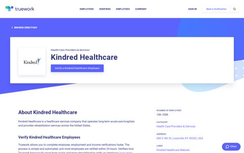 Employment Verification for Kindred Healthcare | Truework