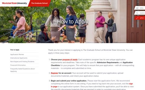 How To Apply – The Graduate School - Montclair State ...