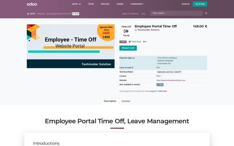 Employee Portal Time Off | Odoo Apps Store