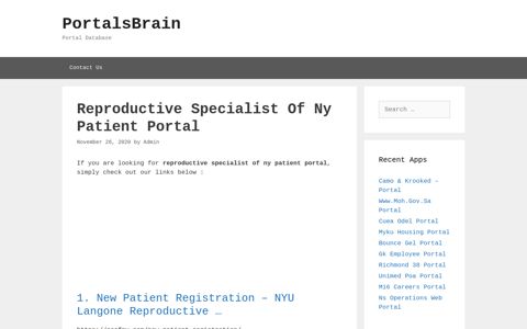 Reproductive Specialist Of Ny Patient Portal - PortalsBrain - Portal ...