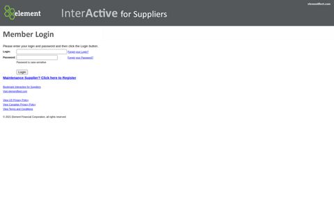 Interactive for Suppliers Login