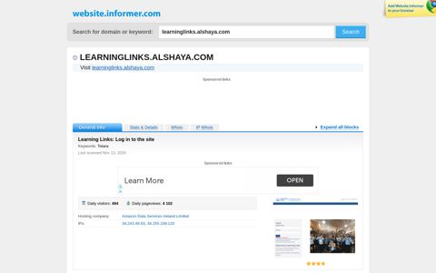 learninglinks.alshaya.com at WI. Learning Links: Log in to the ...