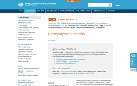 Unemployment Benefits - ESDWAGOV