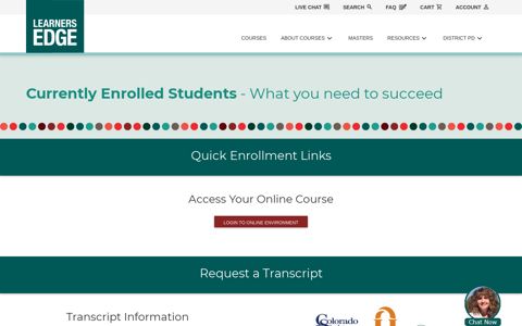 Currently Enrolled Students - Learners Edge