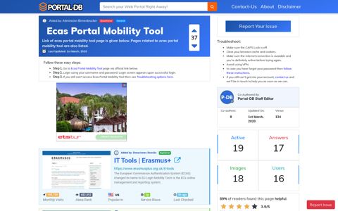 Ecas Portal Mobility Tool