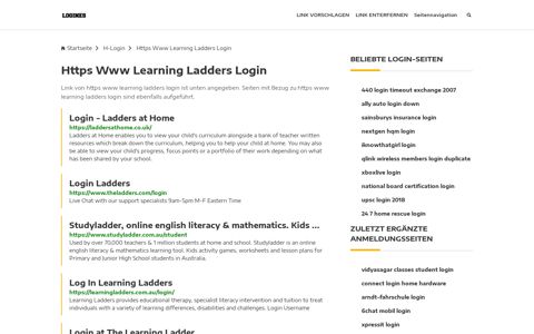 Https Www Learning Ladders Login | Allgemeine Informationen zur ...