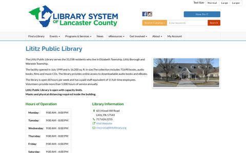 Lititz Public Library - Library System of Lancaster County
