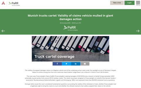 Munich trucks cartel: Validity of claims vehicle mulled in giant ...