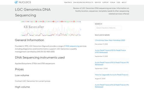LGC Genomics DNA Sequencing - Nucleics