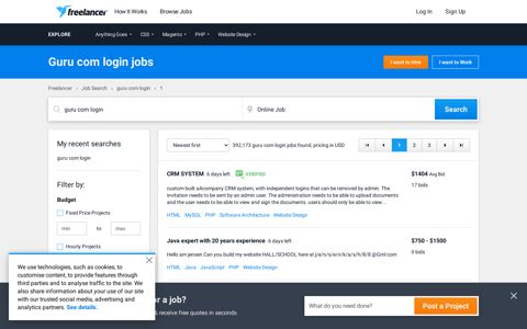 Guru com login Jobs, Employment | Freelancer
