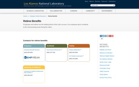 Retiree Benefits - Los Alamos National Lab