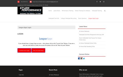 League Apps Login - STORM PERFORMANCE