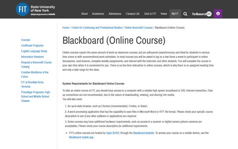 Blackboard (Online Course) | Fashion Institute of Technology