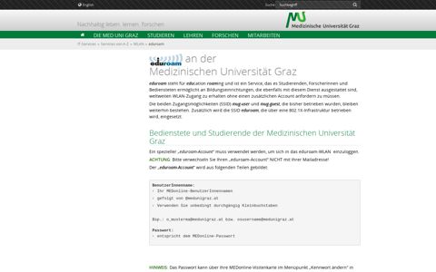 eduroam - Med Uni Graz