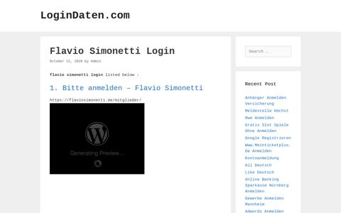 Flavio Simonetti - Bitte Anmelden - Flavio Simonetti - LoginDaten.com