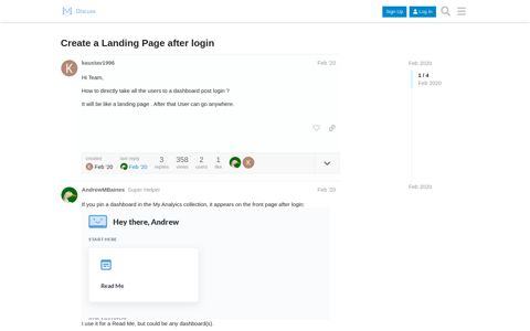 Create a Landing Page after login - Metabase Discussion