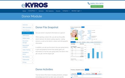 Donor Module - eKYROS.com, Inc.