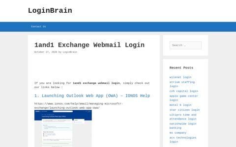 1And1 Exchange Webmail - Launching Outlook Web App ...