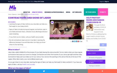 Contractions and signs of labor - March of Dimes