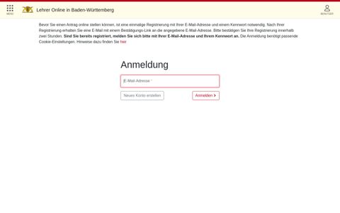 Anmeldung – Lehrer Online Baden-Württemberg