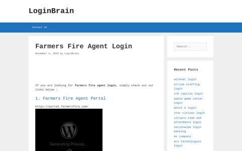 Farmers Fire Agent Portal - LoginBrain