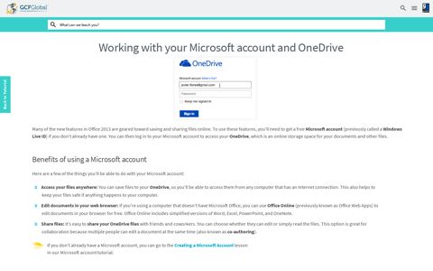 Excel 2013: Working with Your Microsoft Account and OneDrive