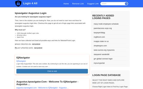 iqnavigator augustus login - Official Login Page [100% Verified]