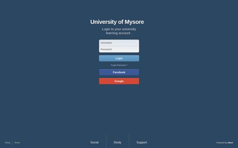 University of Mysore: LCMS Login Page
