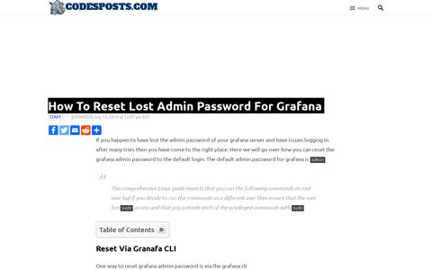 How To Reset Lost Admin Password For Grafana ...