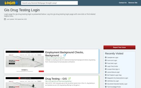 Gis Drug Testing Login - Loginii.com