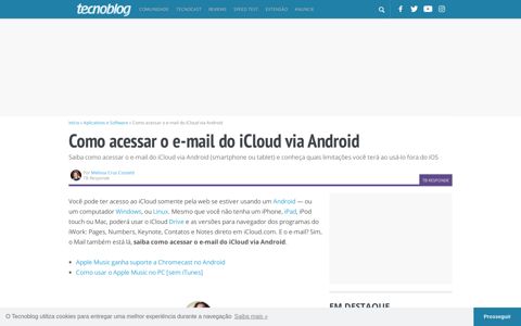 Como acessar o e-mail do iCloud via Android | Aplicativos e ...