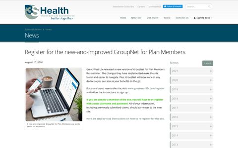 Register for the new-and-improved GroupNet for Plan Members