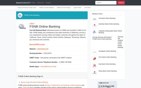 FSNB Online Banking Sign-In - Online Banking Information