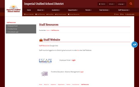 Staff Resources - Imperial Unified School District Office