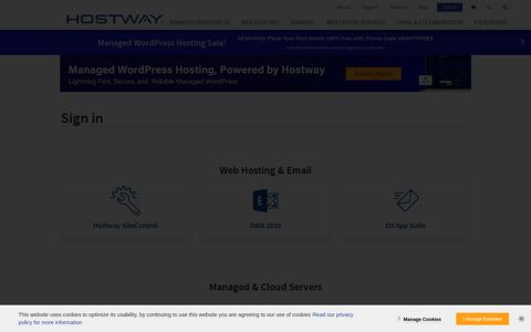 Sign In | Hostway