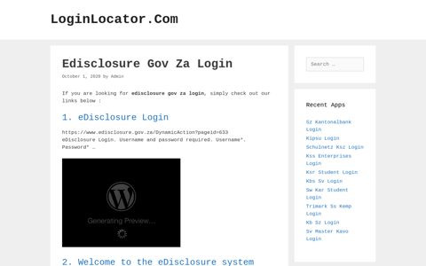Edisclosure Gov Za Login - LoginLocator.Com
